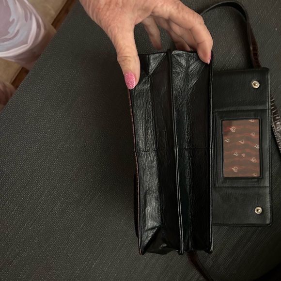 Brighton Rich Brown Embossed Wristlet with Silver Details - Picture 7 of 13